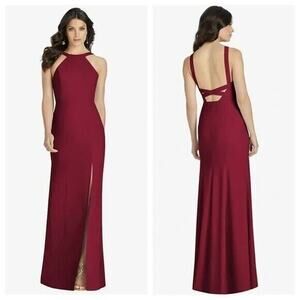 Dessy Collection Burgundy Wedding Dress